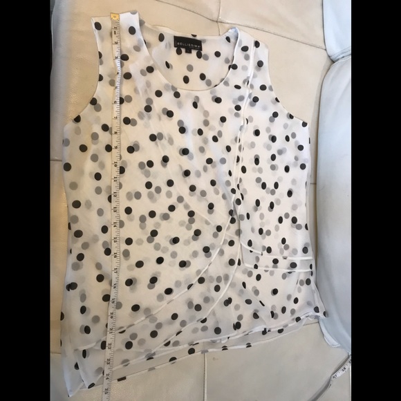 Bellissima White & Black Polka Dot Sleeveless Top - Picture 8 of 9